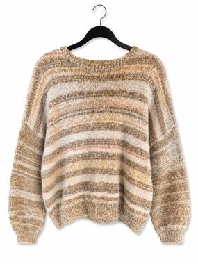 O’Neill Women’s Chunky Knit Sweater Large Striped Oversized Neutral Boho